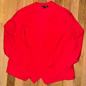 Bright Red Open Front Blazer